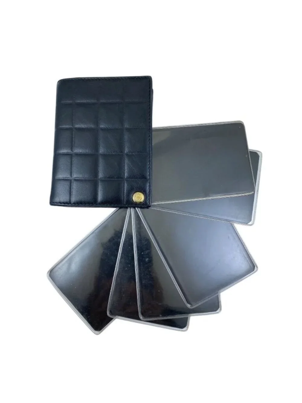 Chanel Chocobar Card Case CC Logo Slide Type Lambskin Black High Quality Daily